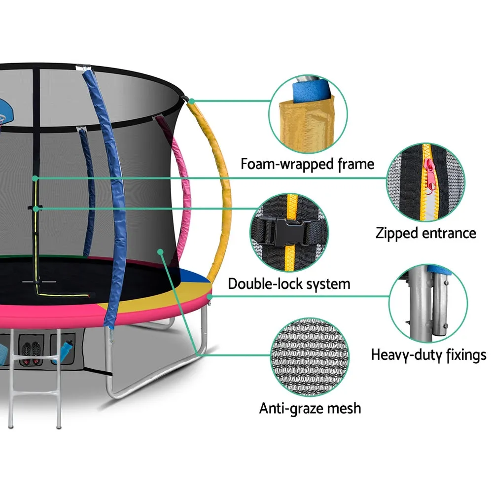 Outdoor Round 10Ft Trampoline Kids Children Enclosure Safety Net Pads