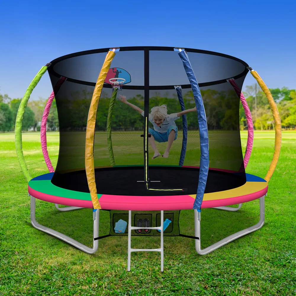 Outdoor Round 10Ft Trampoline Kids Children Enclosure Safety Net Pads
